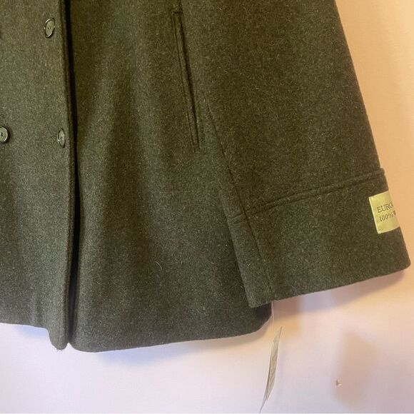 NEW Andrea XL 100% Wool Charcoal Black Peacoat - Picture 3 of 8